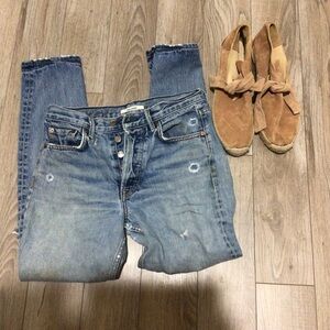GRLFRND Karolina Close to You Button Fly Jeans destroyed 26 petite